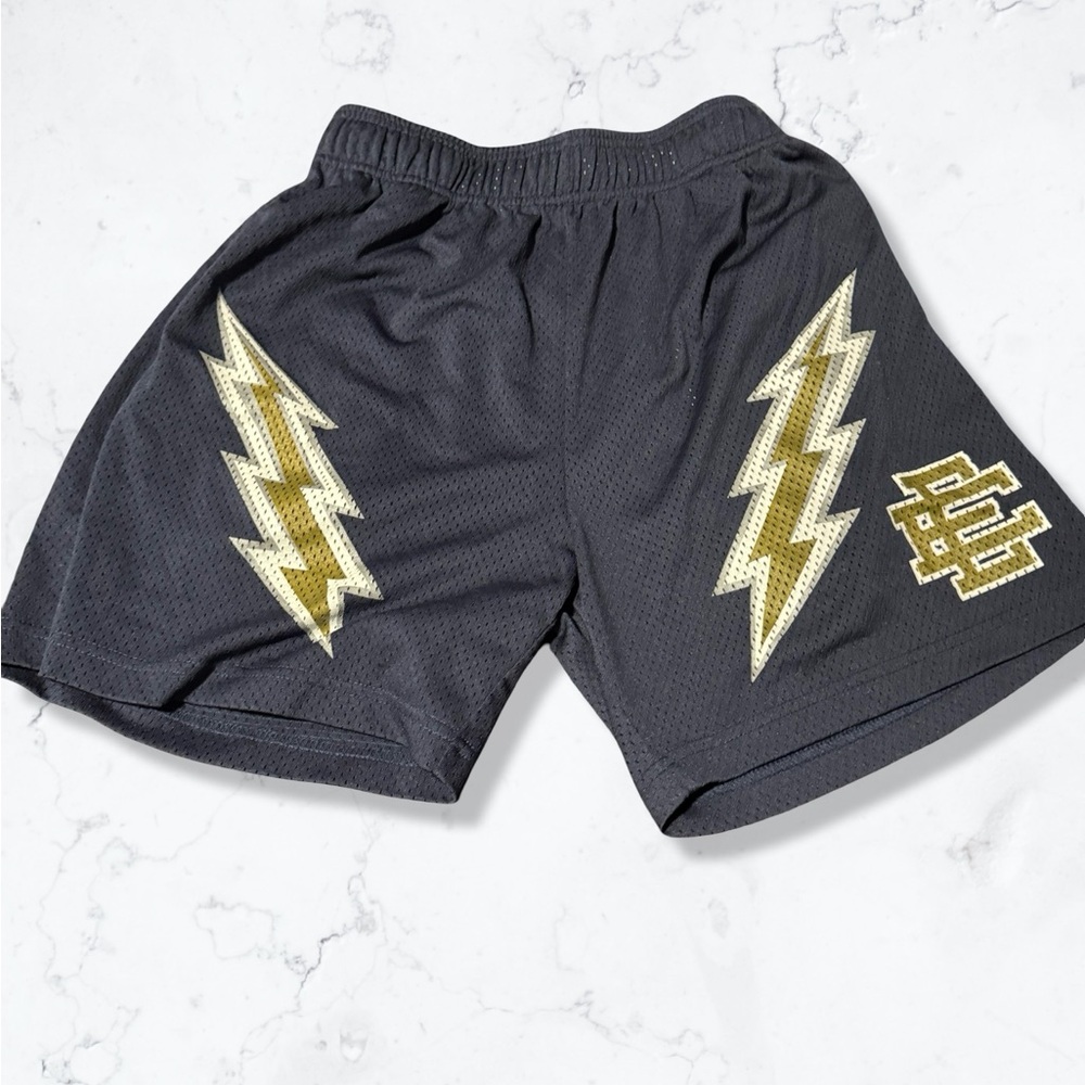 Eric Emanuel Black and Gold Lightning Shorts
